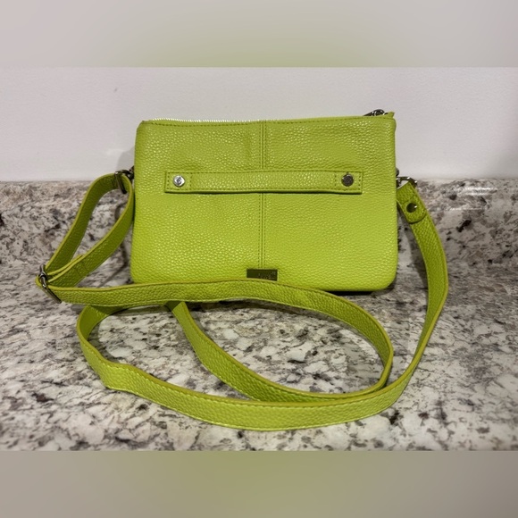 THIRTY-ONE Jewell Street Style Purse Lime Green Citrus Pebble Crossbody Clutch - Picture 2 of 11